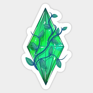 Spring green plumbob with a sprig of plant Sticker